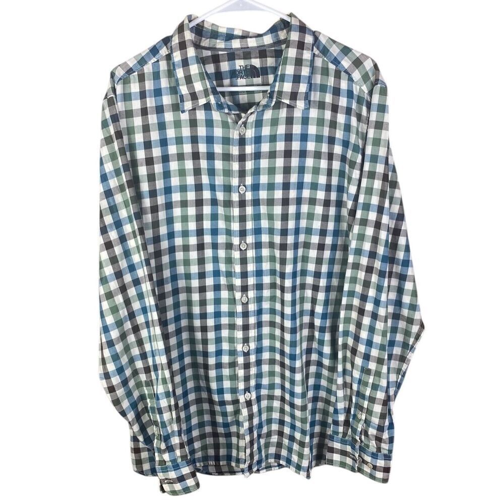 The North Face Mens Mulitcolor Plaid Long Sleeve Button-Down Shirt Size XL